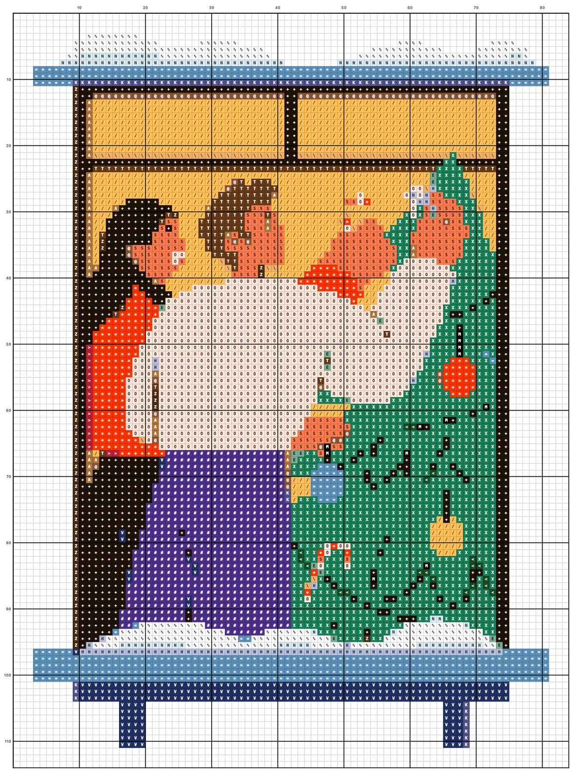 Decorating the Christmas Tree cross stitch chart with symbols