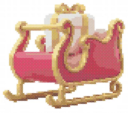 Santa’s Sleigh cross stitch pattern