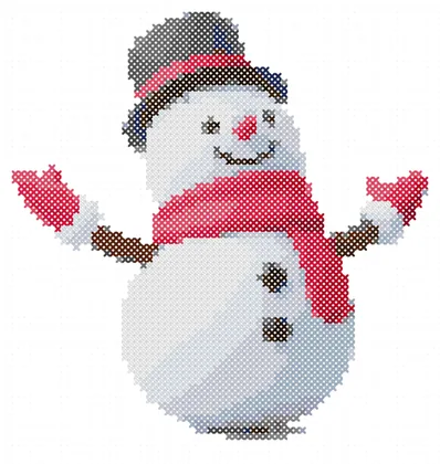 Snowman cross stitch pattern
