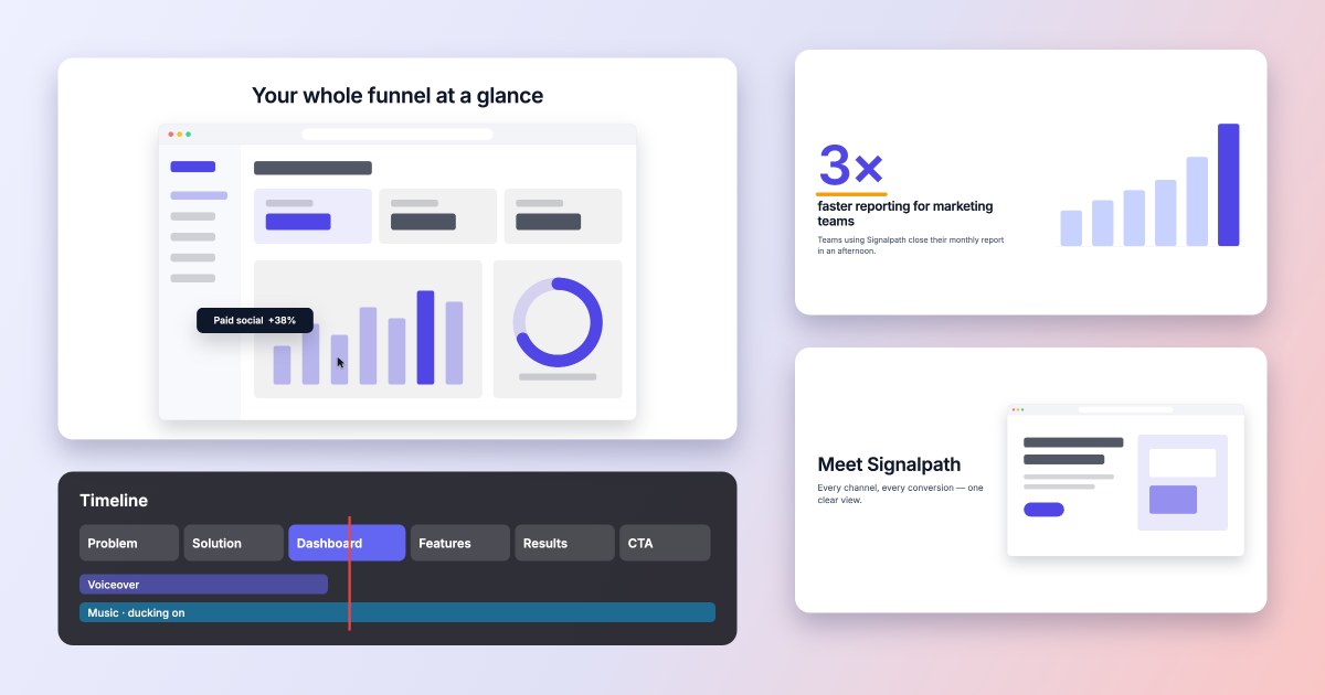 Animated SaaS explainer video scenes made with a free explainer video maker