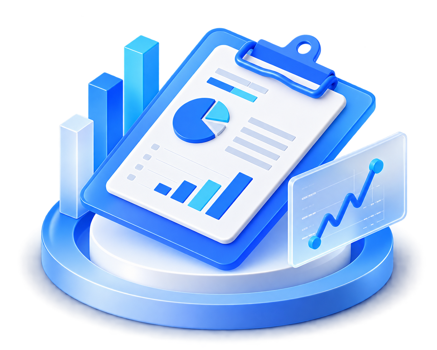3D Business Analytics Dashboard & Report, 3d style, for technology, free illustration
