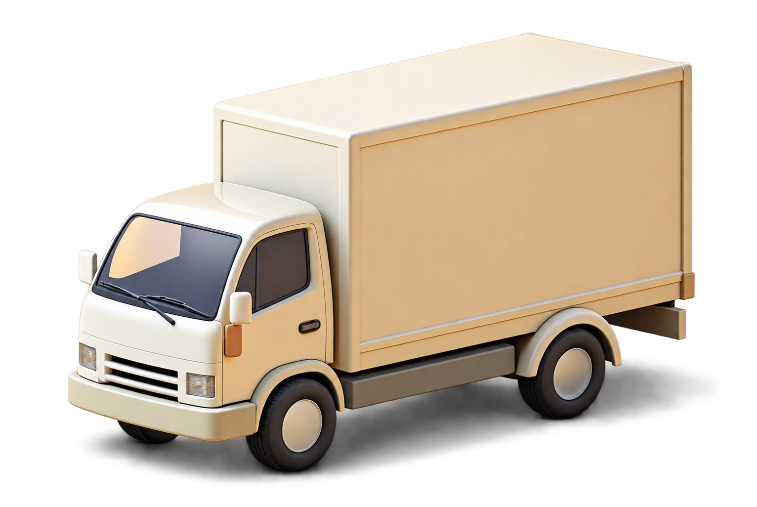 3D Cream Box Delivery Truck Illustration, 3d style, for logistics, free illustration