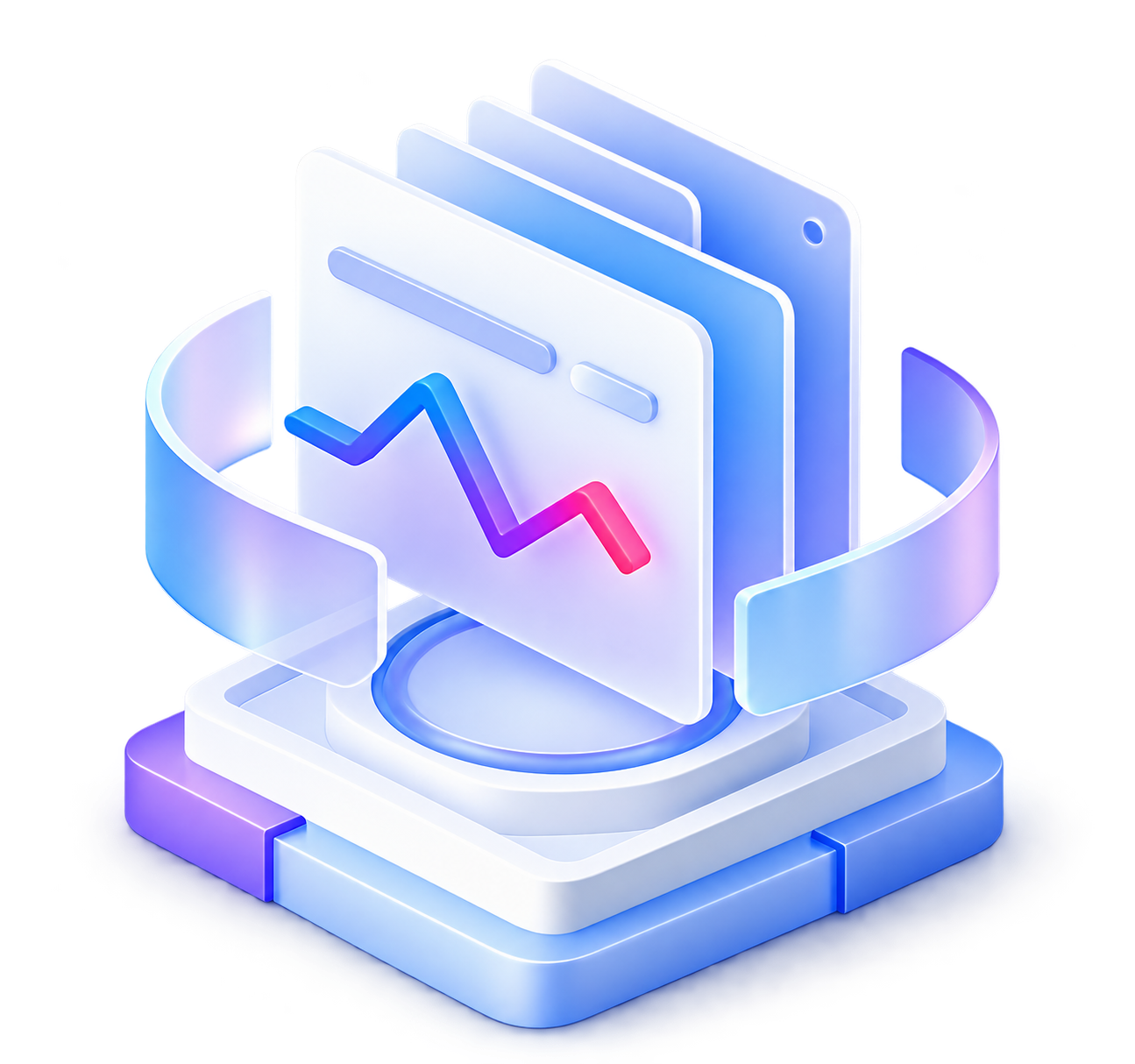 3D Data Trend Analysis Chart Illustration, 3d style, for technology, free illustration
