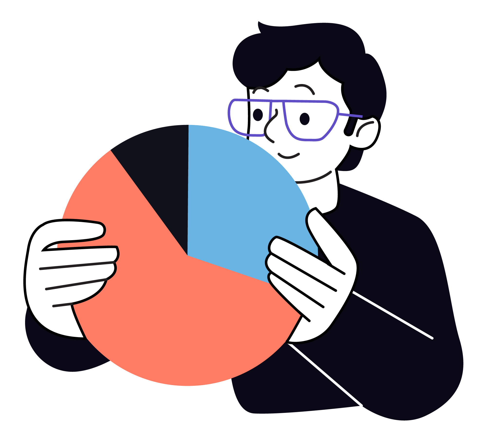 Business Data, flat style, free illustration