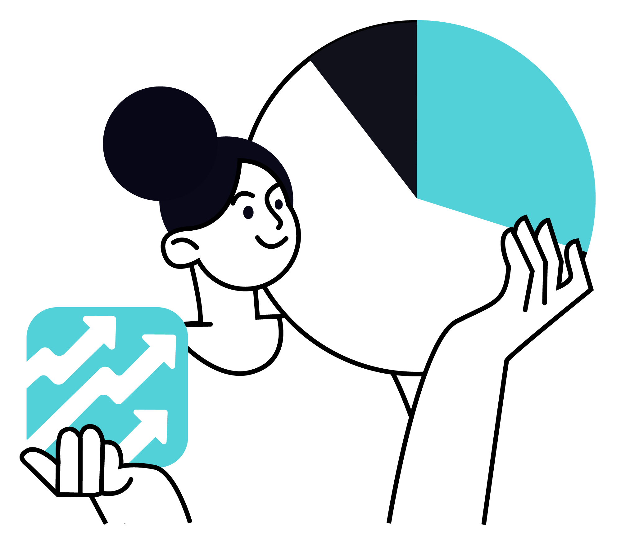 Business Sales Growth, flat style, free illustration