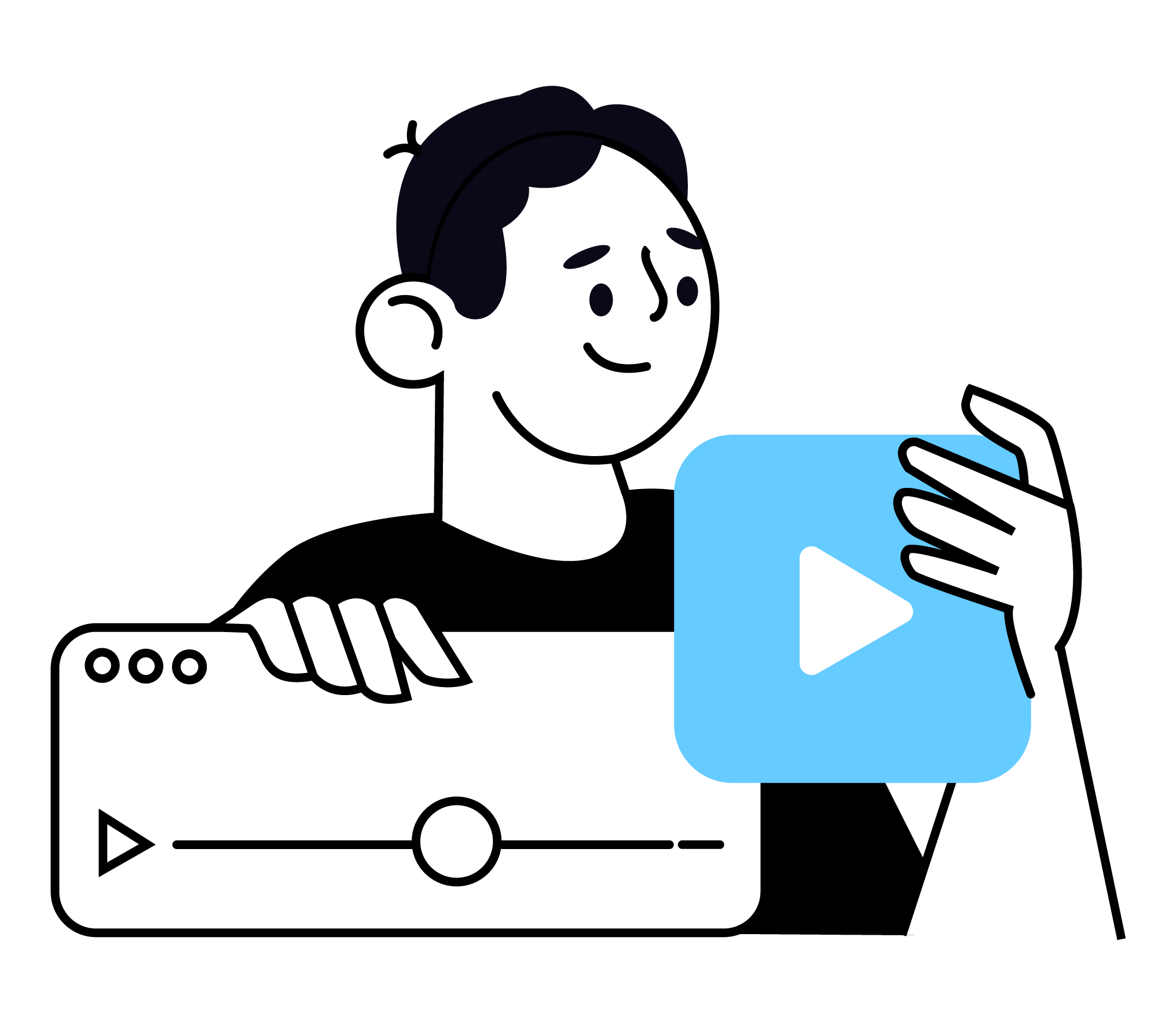 Business Video Presentation, flat style, free illustration