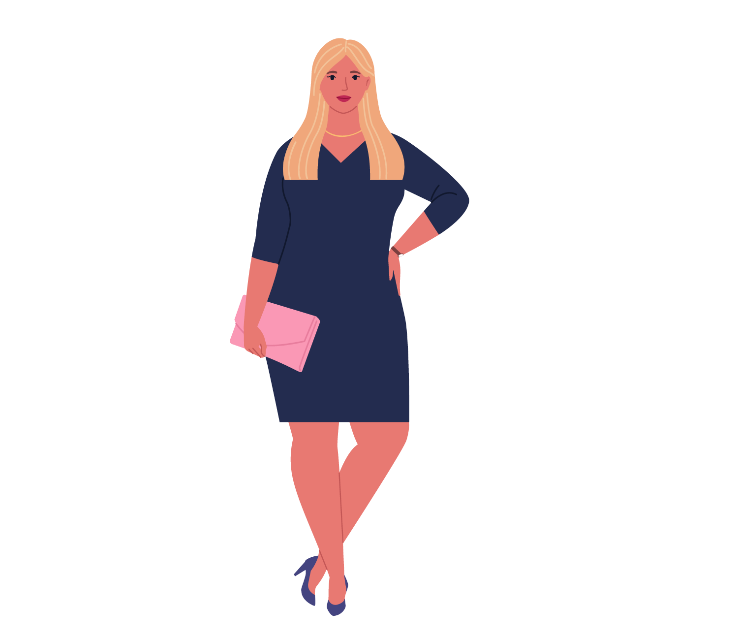 Businesswoman illustration, flat style, for business-corporate, free illustration