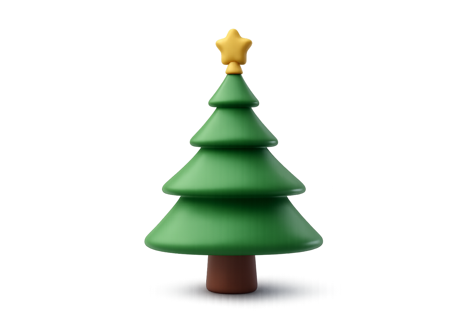 Christmas Tree With Golden Star, 3d style, for christmas, free illustration