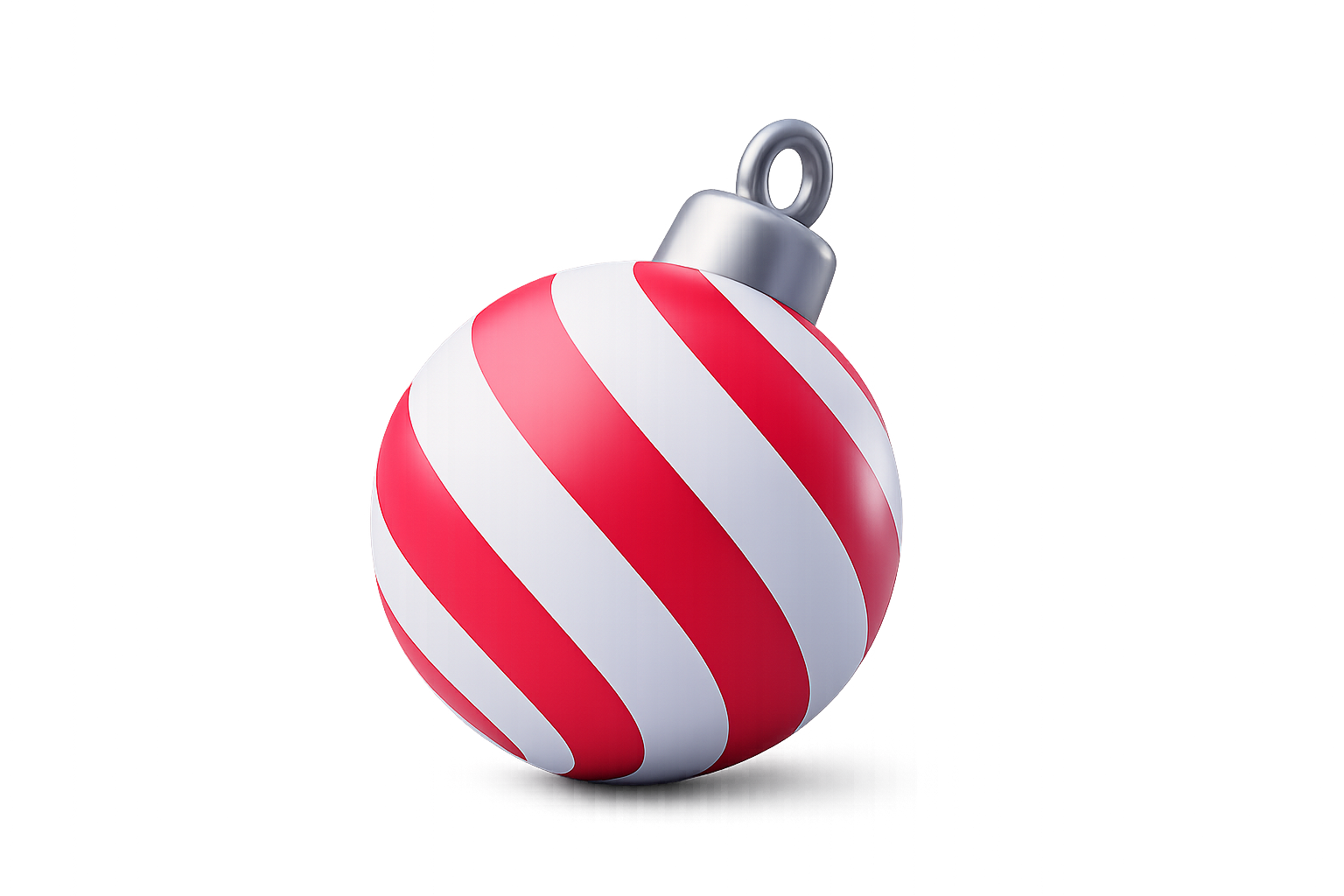 Festive Striped Christmas Ornament, 3d style, for christmas, free illustration