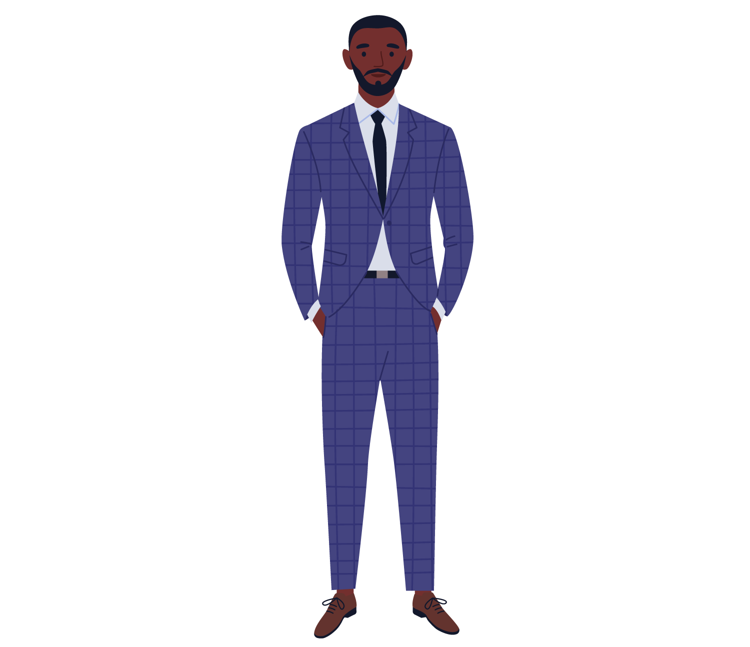 Man in Formal Suit illustration, flat style, for business-corporate, free illustration
