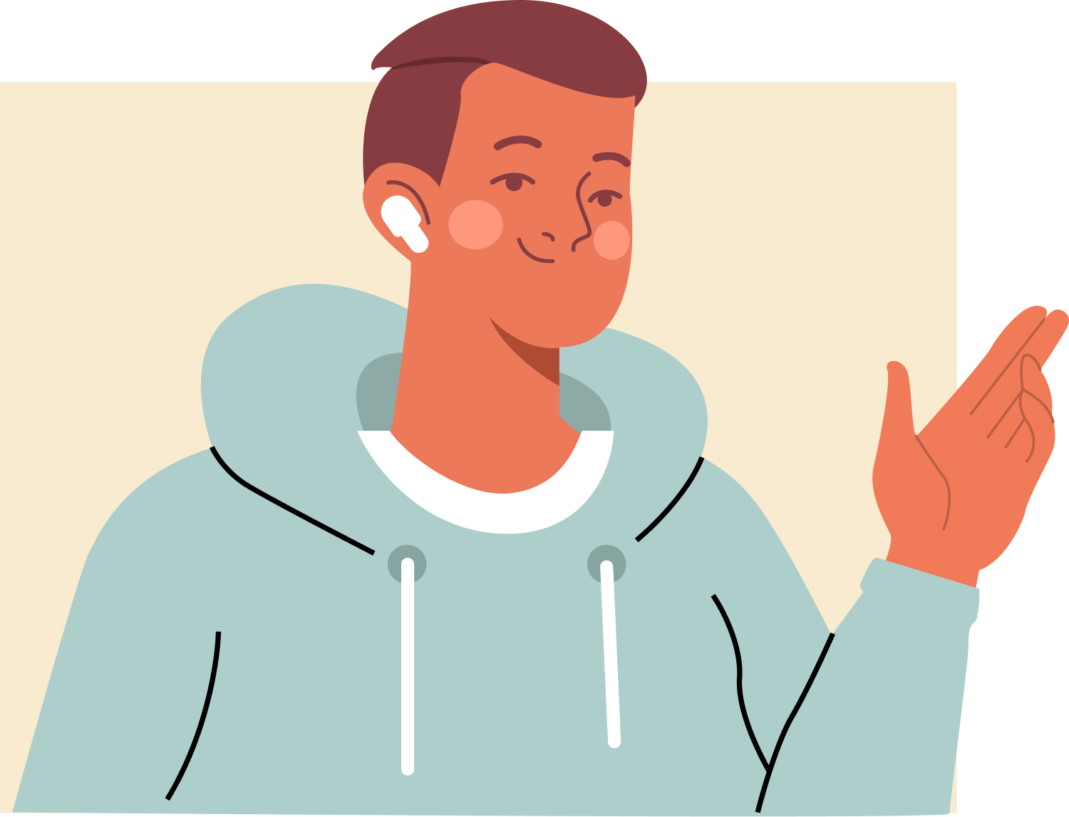 Man in Hoodie Avatar Illustration, flat style, for design-creative, free illustration