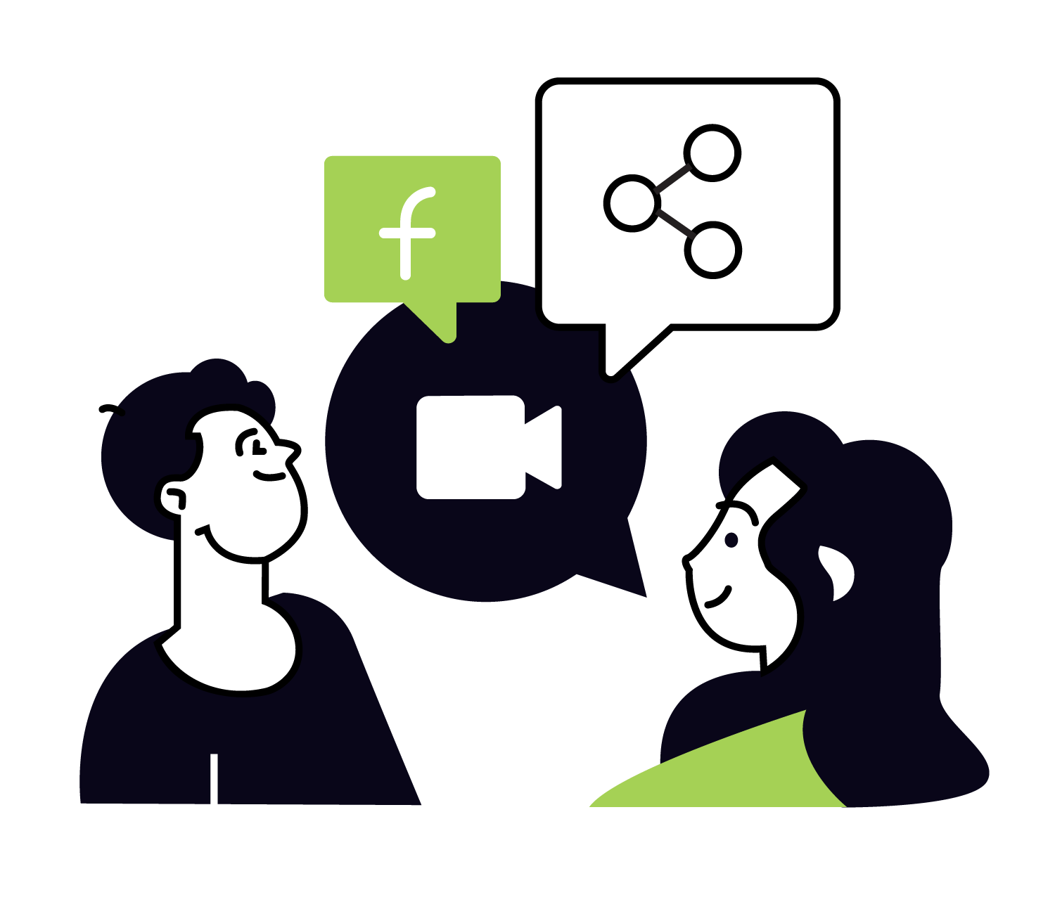 Marketingillustration 5, flat style, free illustration