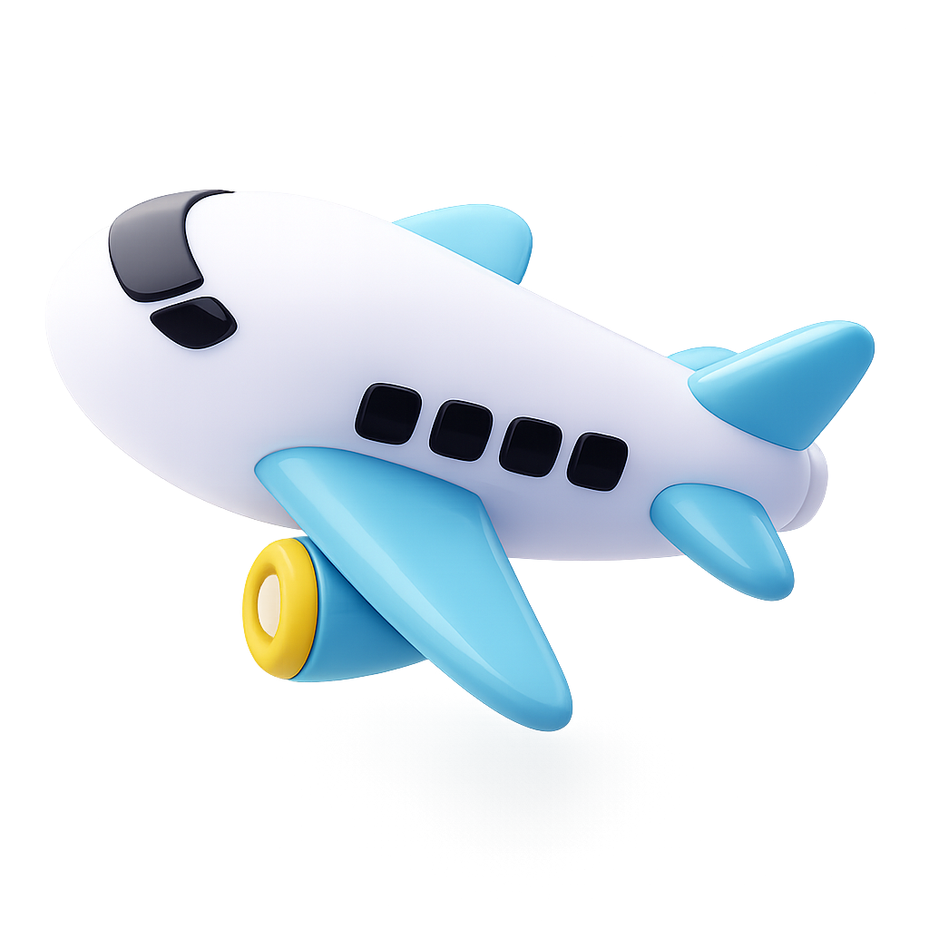 Plane, 3d style, for travel-lifestyle, free illustration