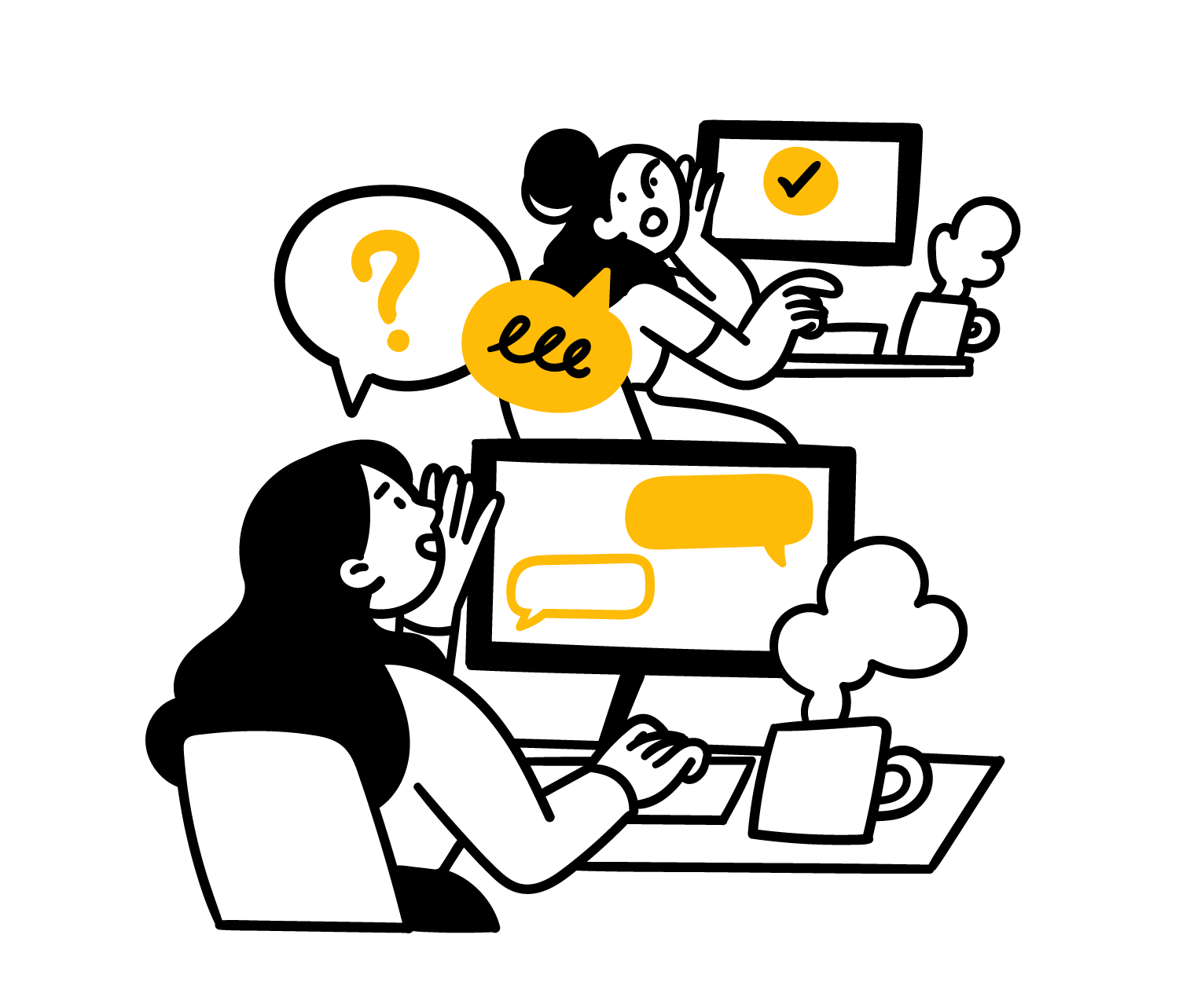 Productiveillustration 3, flat style, for education, free illustration