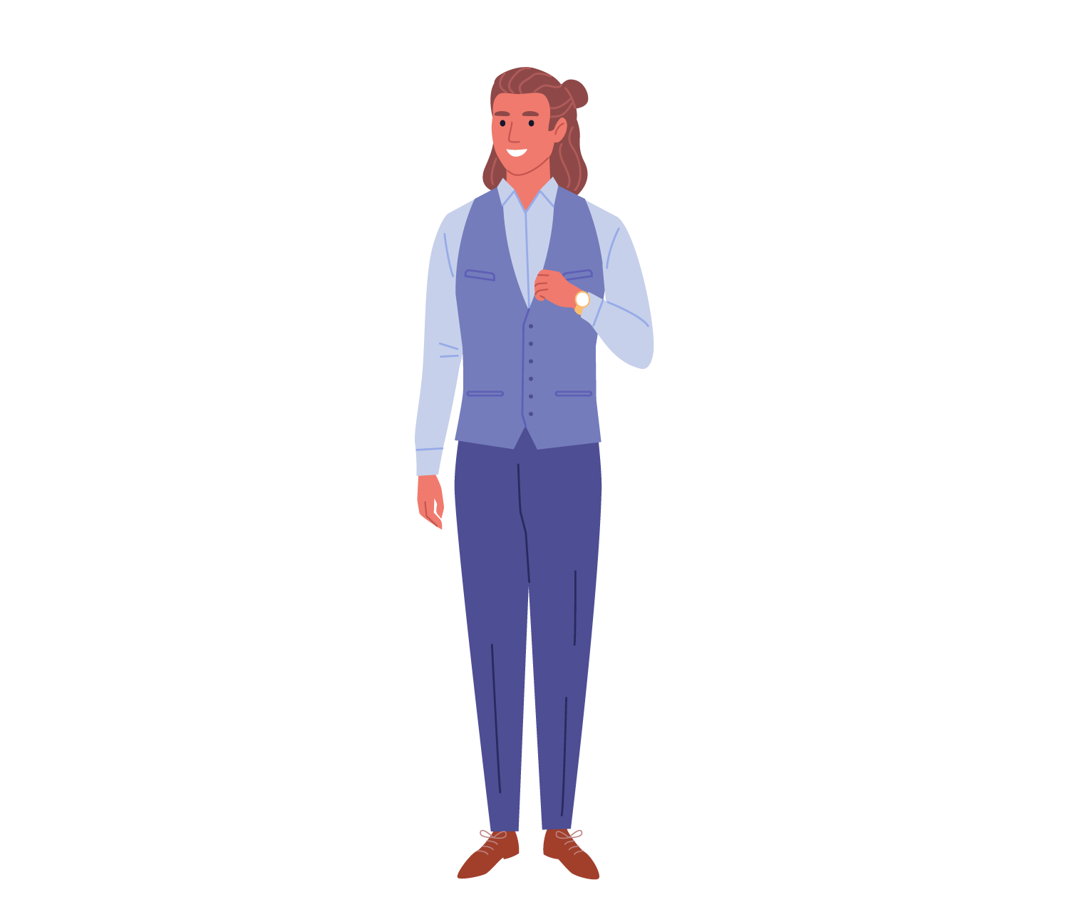 Professional Man in Business Attire, flat style, for business-corporate, free illustration