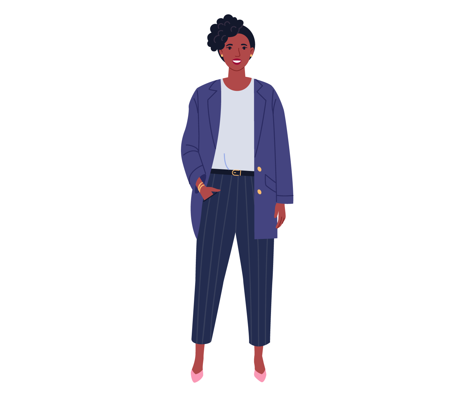 Professional Woman in Business Attire Illustration, flat style, for business-corporate, free illustration