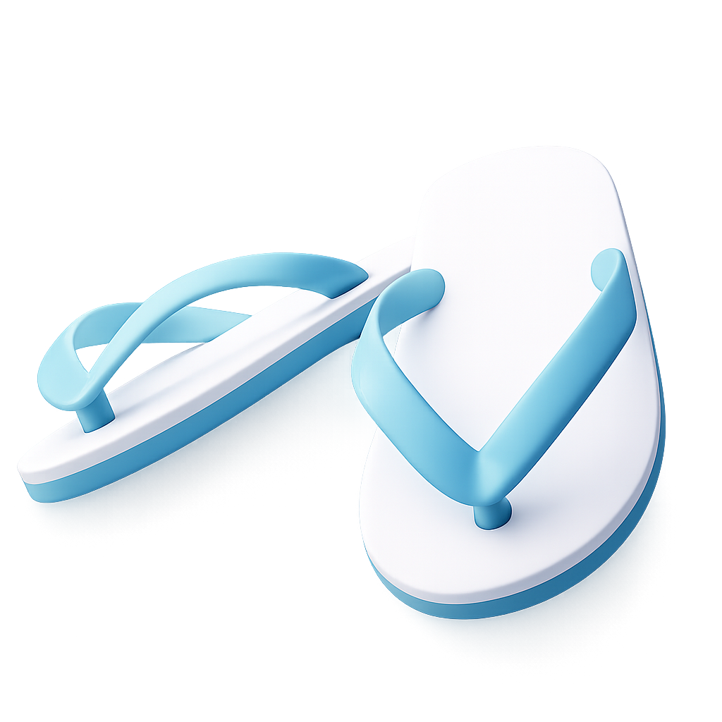 Slippers, 3d style, for travel-lifestyle, free illustration