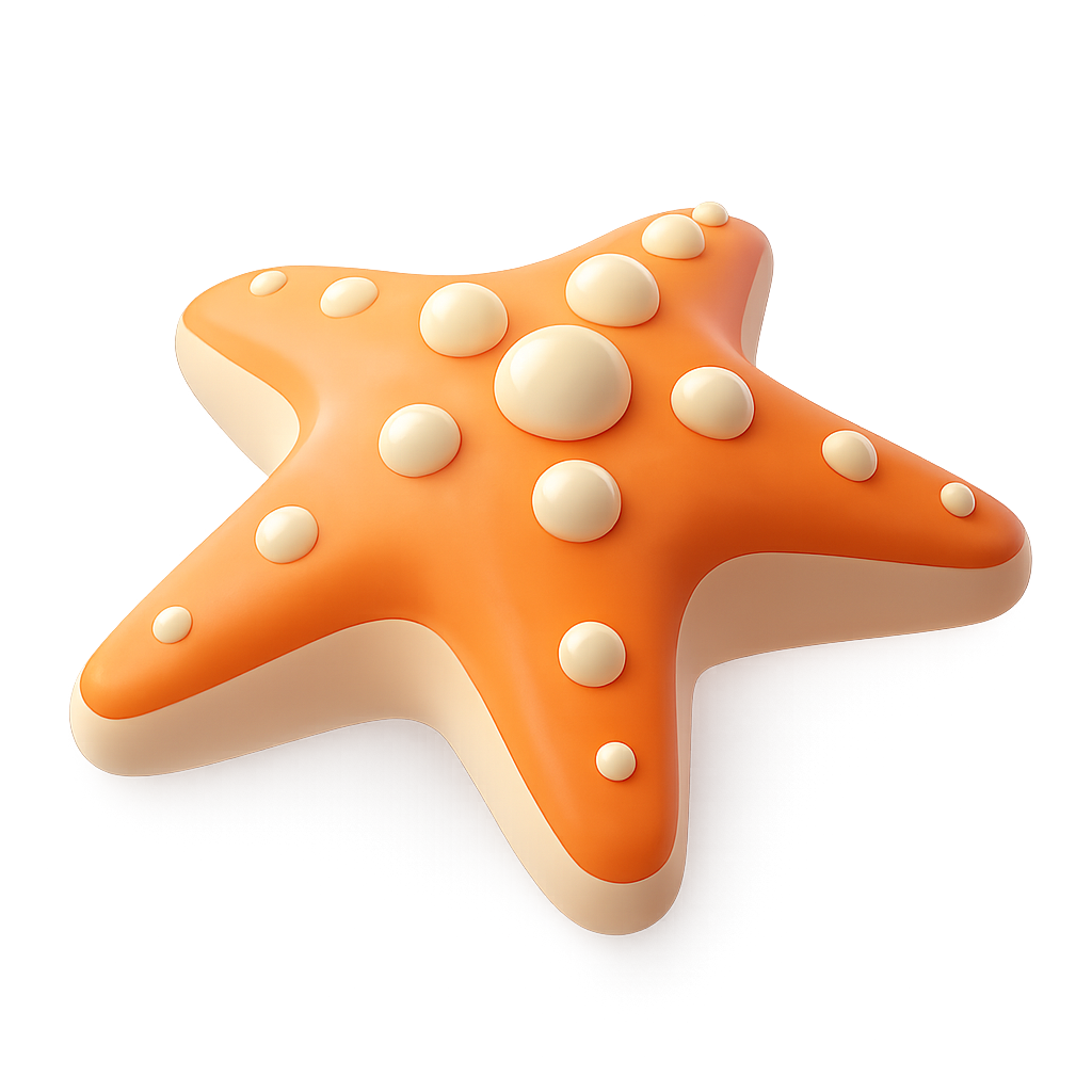 Starfish, 3d style, for travel-lifestyle, free illustration