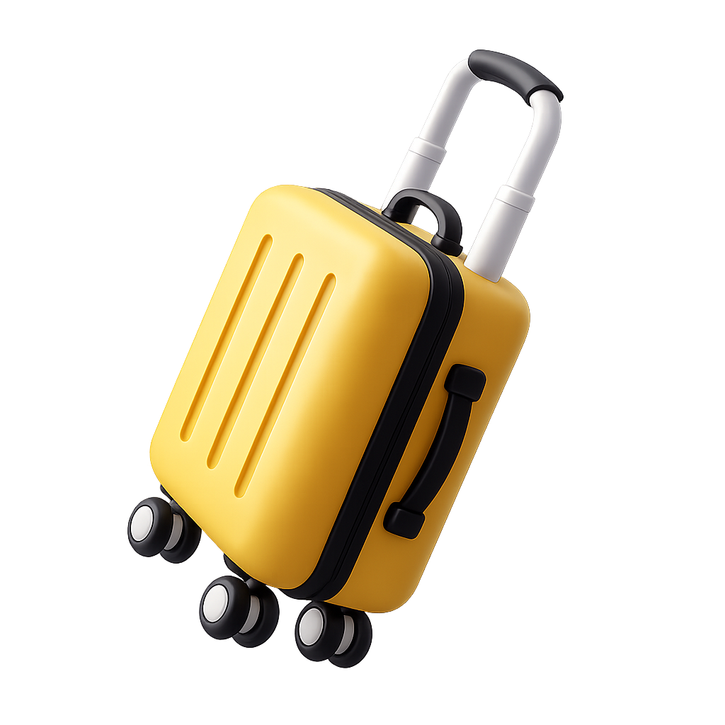 Suitcase, 3d style, for travel-lifestyle, free illustration