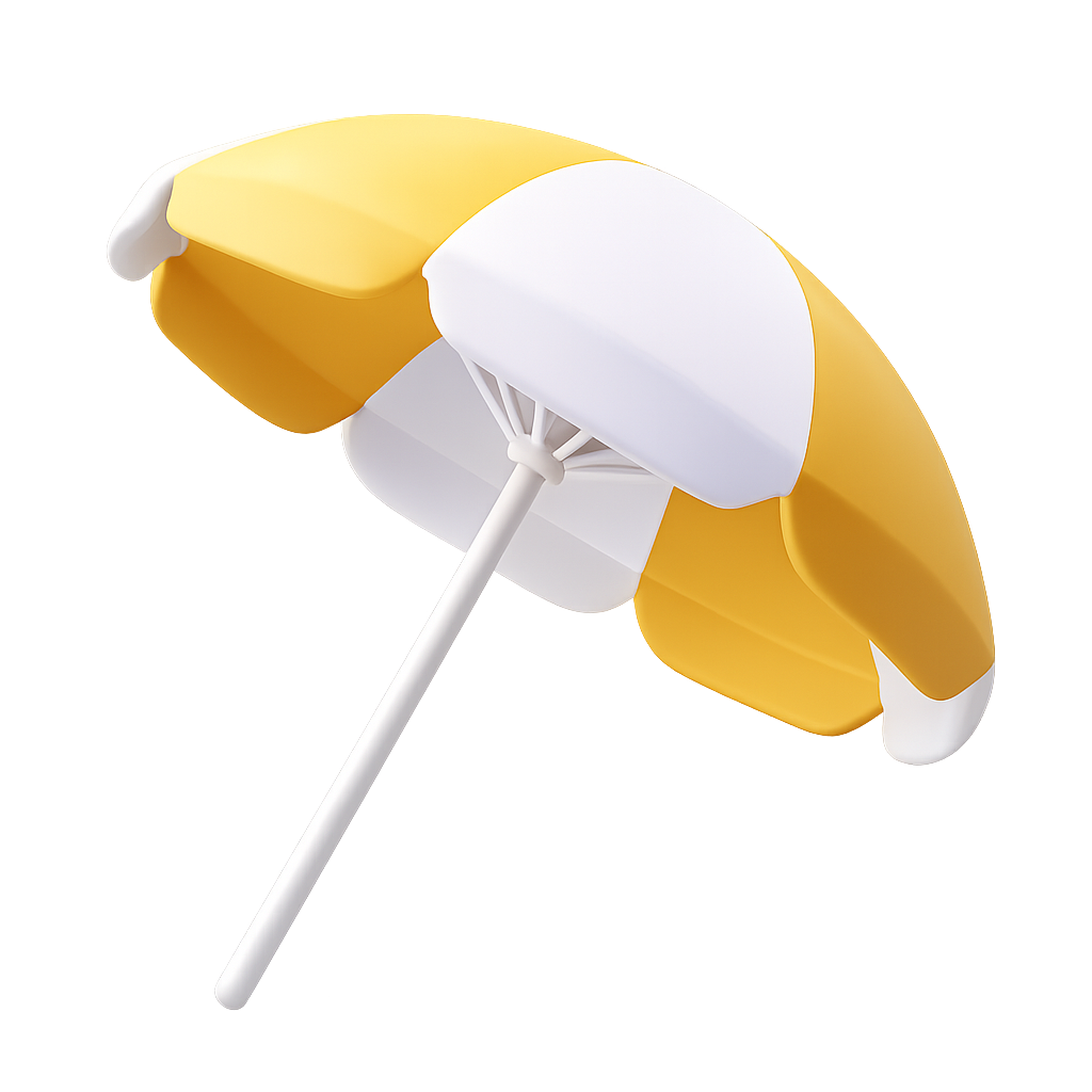 Umbrella, 3d style, for travel-lifestyle, free illustration