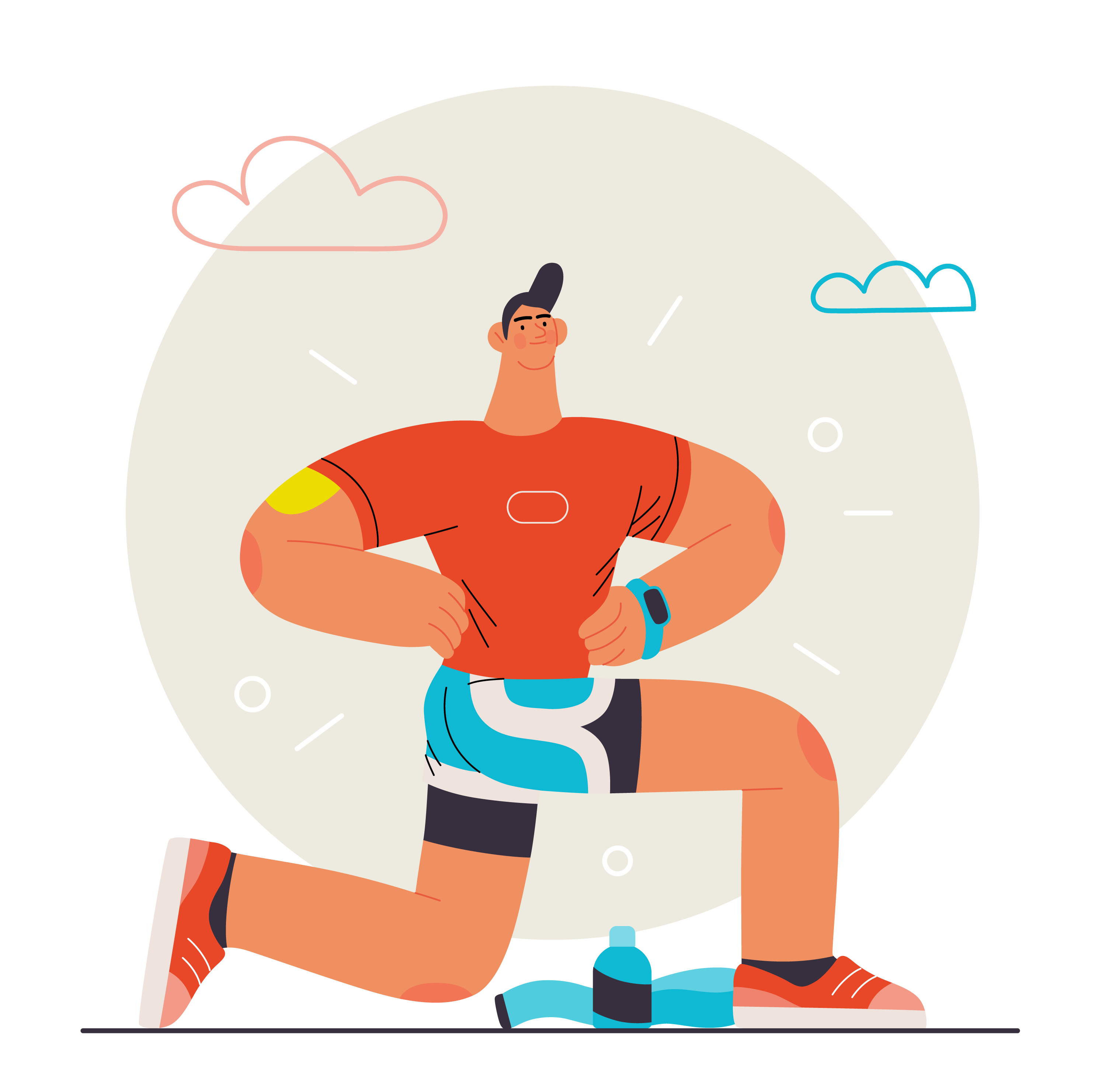 Warmup For Runners, minimal style, for workout, free illustration