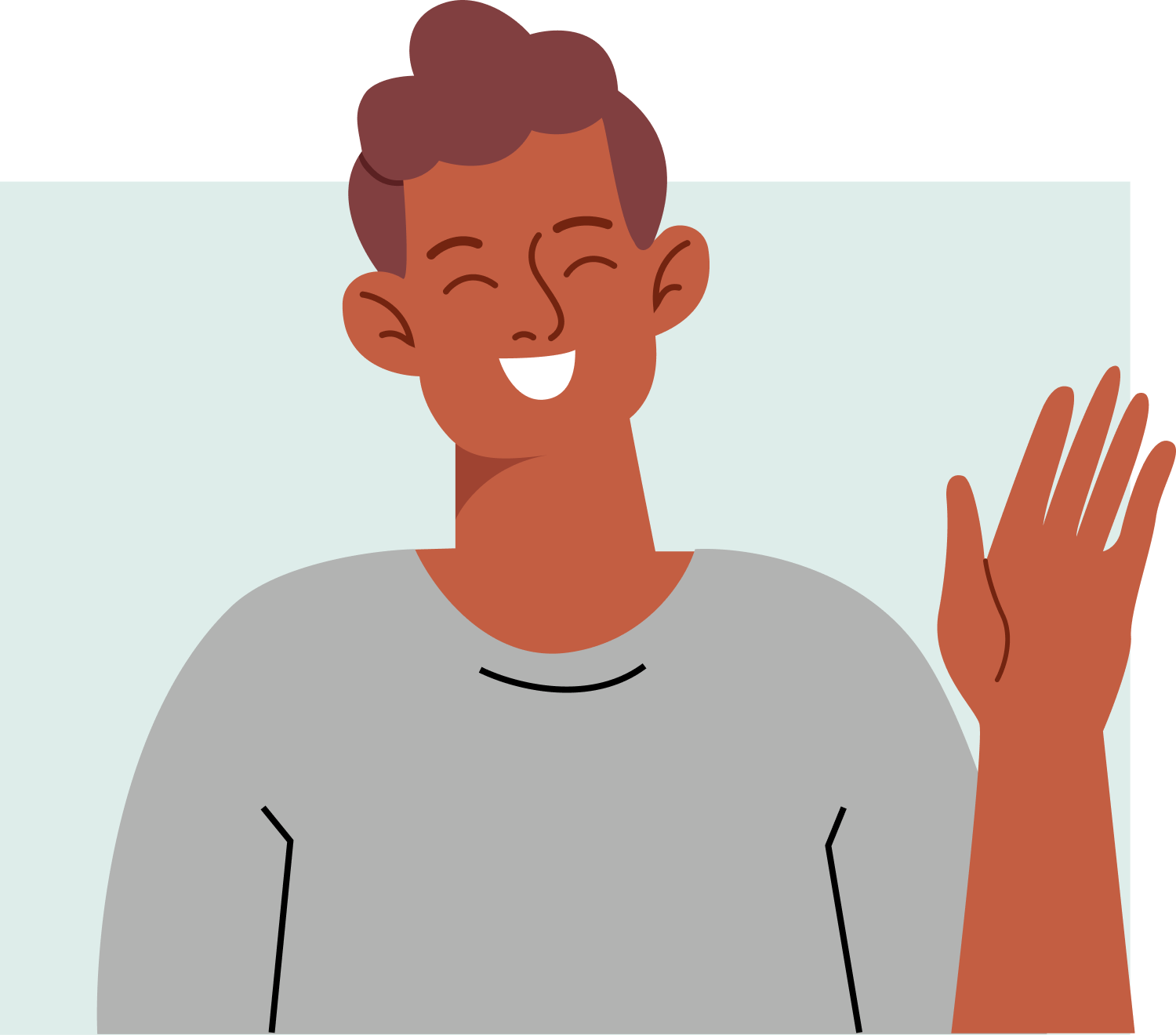 Waving Man Avatar Illustration, flat style, for design-creative, free illustration