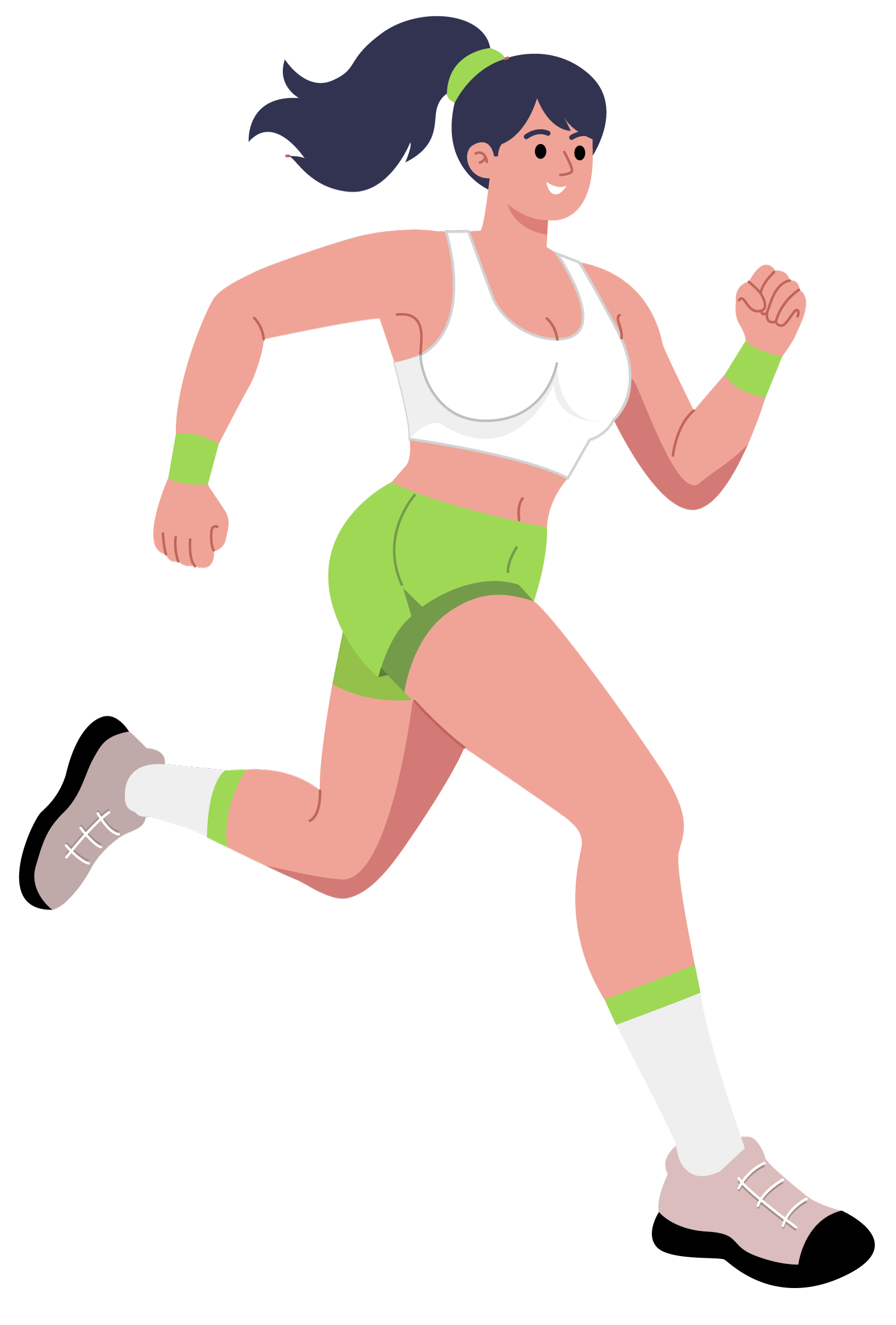 Woman Running Fitness Illustration, flat style, for sports, free illustration