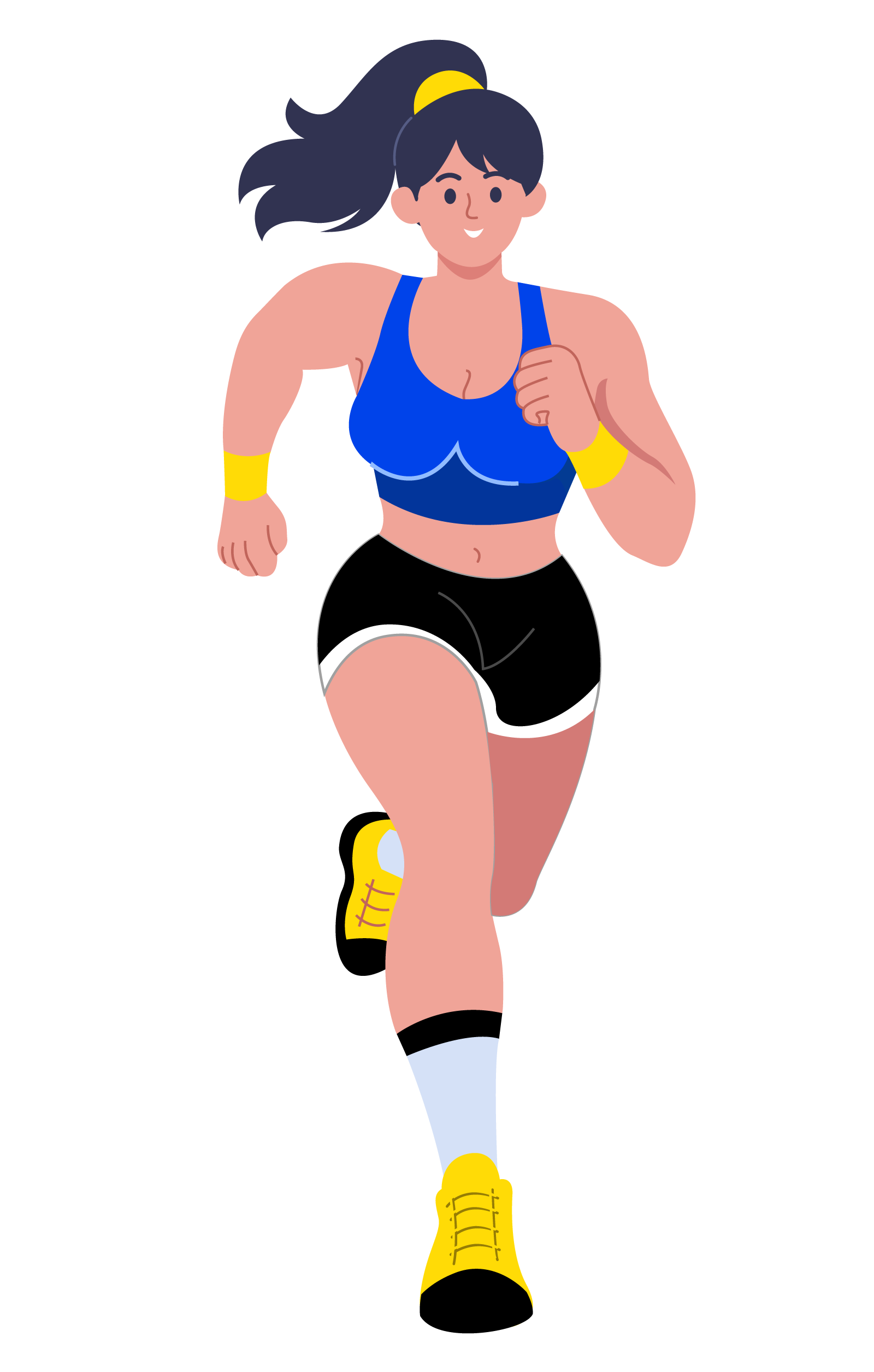 Woman Running Workout Illustration, flat style, for sports, free illustration