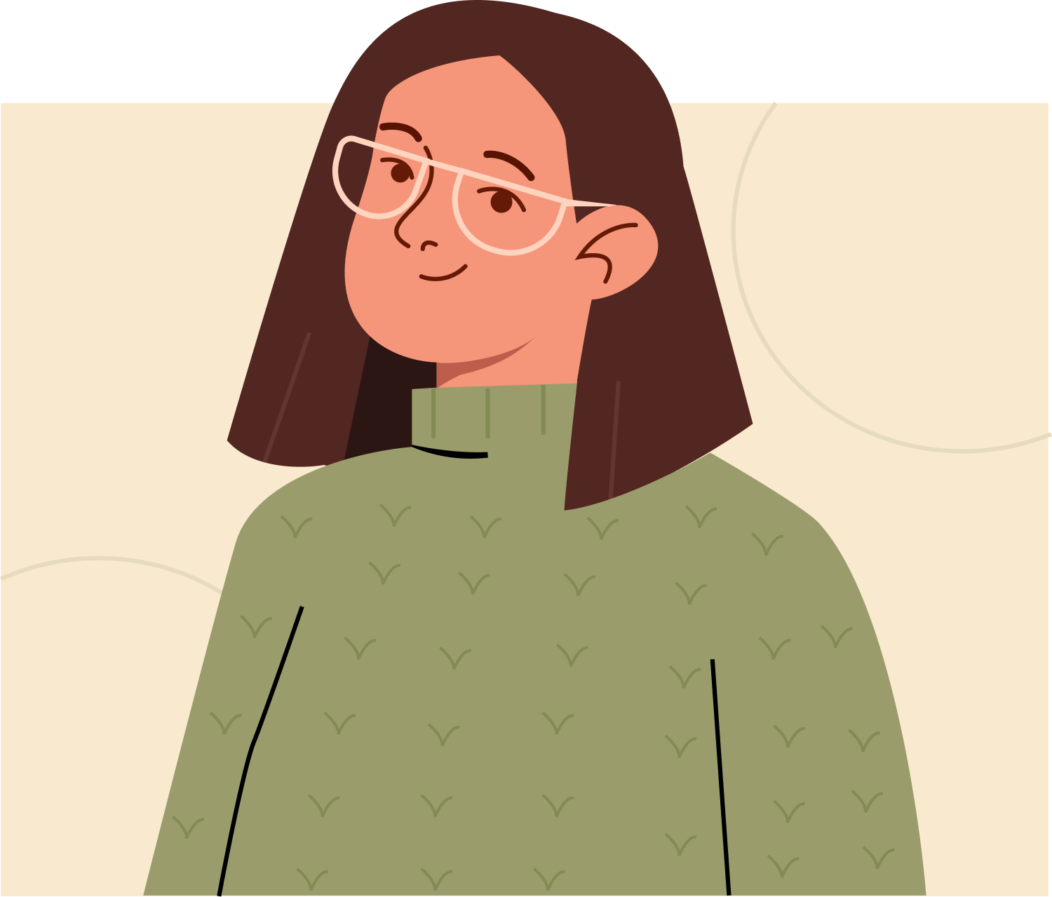 Woman with Glasses Avatar Illustration, flat style, for design-creative, free illustration