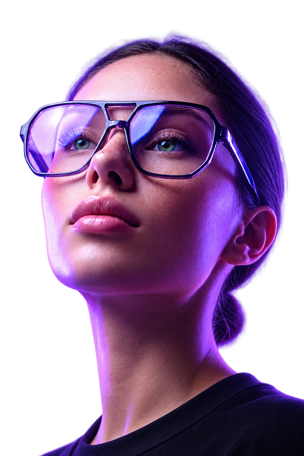Neon Techno-Glam Portrait