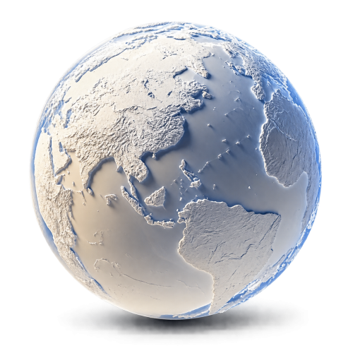 Embossed Earth Globe in Soft Light