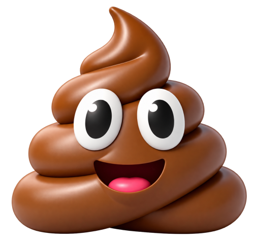 Glossy Smiling Poop Emoji