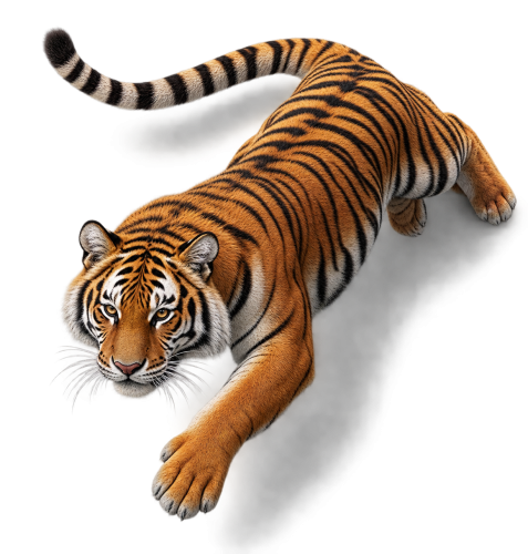 Leaping Bengal Tiger Cutout Transparent PNG