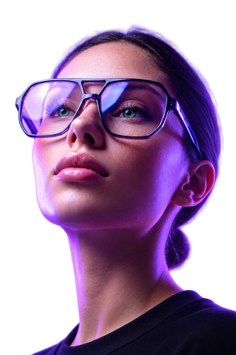 Neon Techno-Glam Portrait
