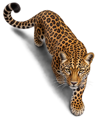Overhead Leopard Stalking Forward