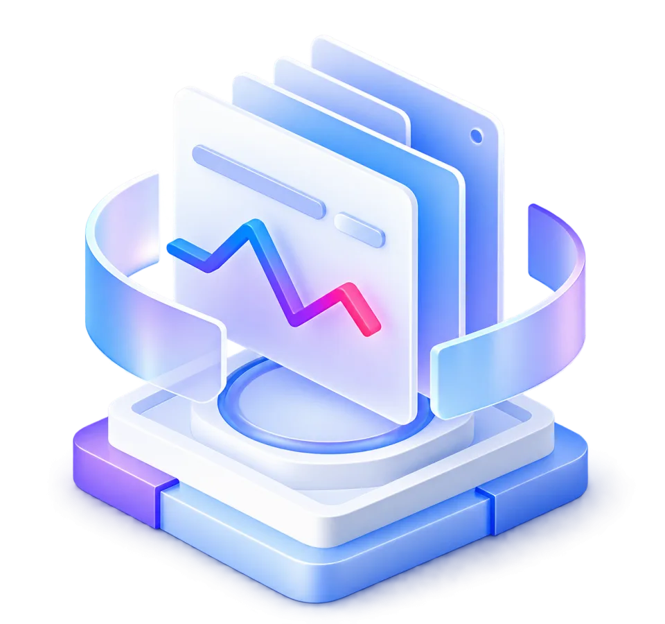 3D Data Trend Analysis Chart Illustration, 3d style, for technology, free illustration