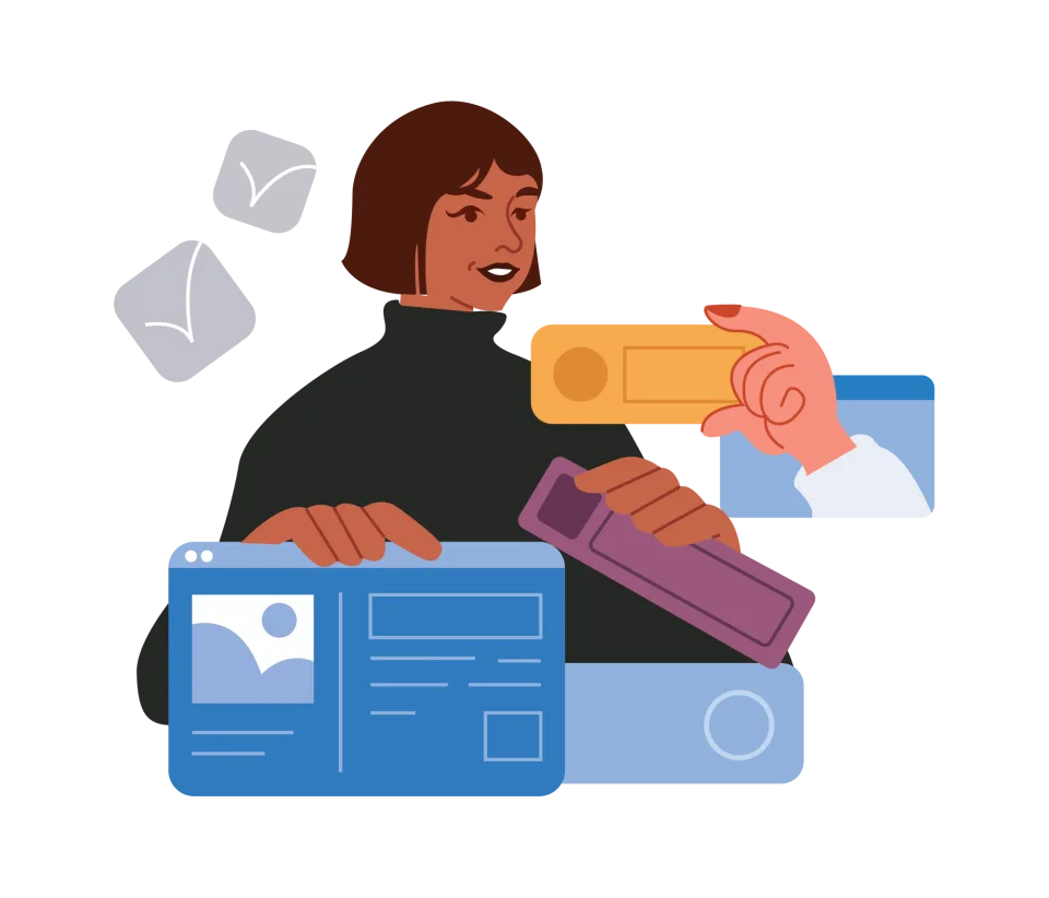 Digital Verification & User Profile Management, flat style, for technology, free illustration
