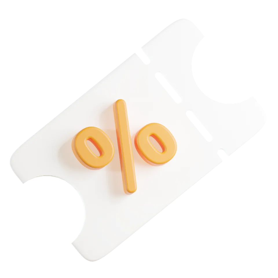 Discount Coupon Icon – 3D, 3d style, for e-commerce, free illustration