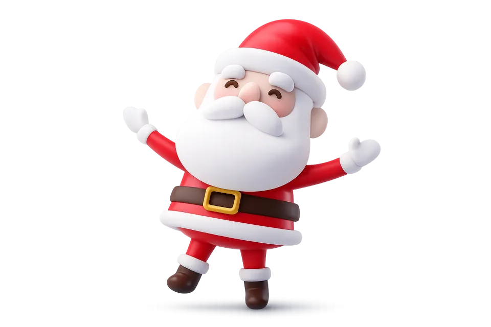Jolly Santa In Festive Pose, 3d style, for christmas, free illustration