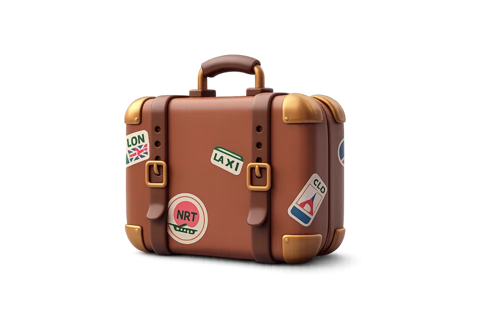 Luggage, 3d style, for travel-lifestyle, free illustration