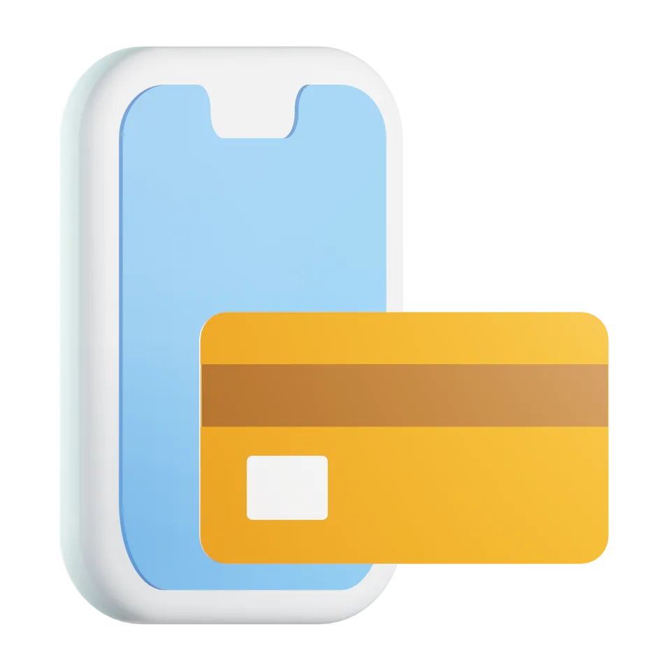 Mobile Banking Icon – 3D, 3d style, for e-commerce, free illustration