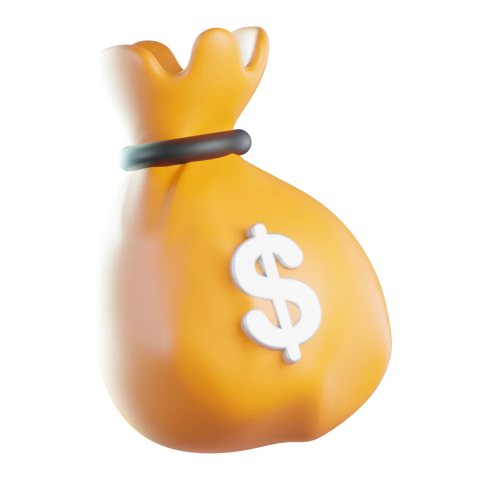 Money Bag Icon – 3D, 3d style, for e-commerce, free illustration