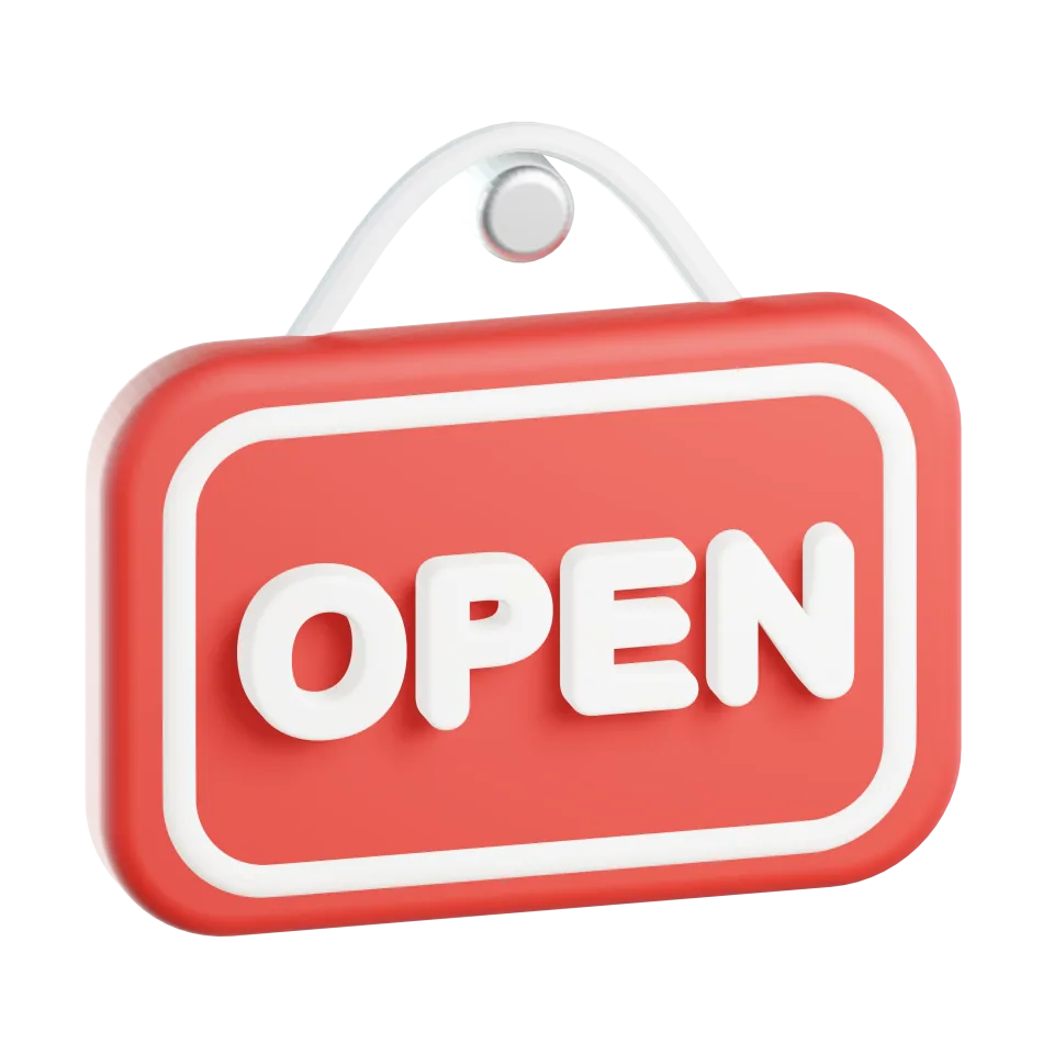 Open Sign Icon – 3D, 3d style, for e-commerce, free illustration