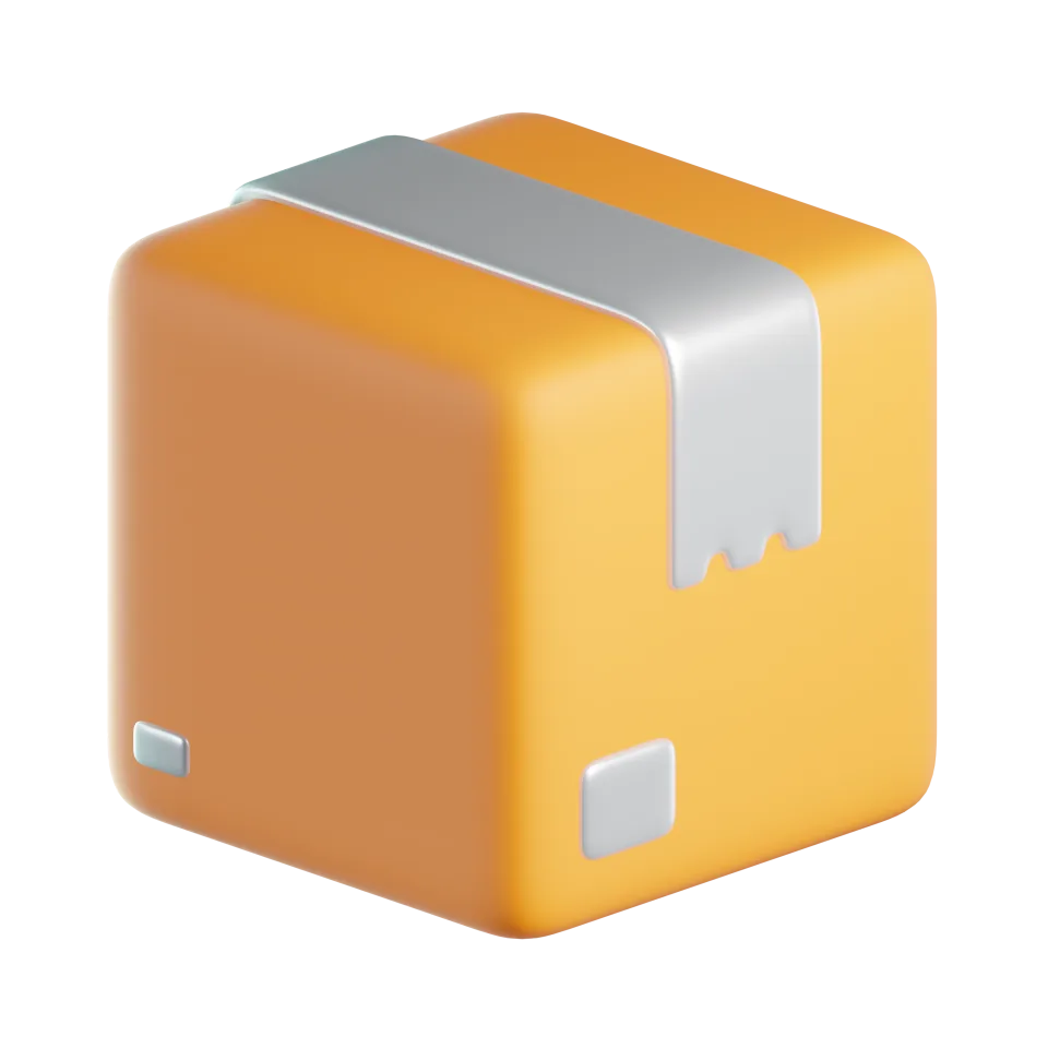 Package Box Icon – 3D, 3d style, for e-commerce, free illustration