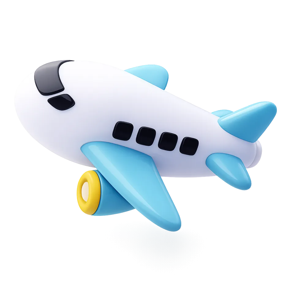 Plane, 3d style, for travel-lifestyle, free illustration