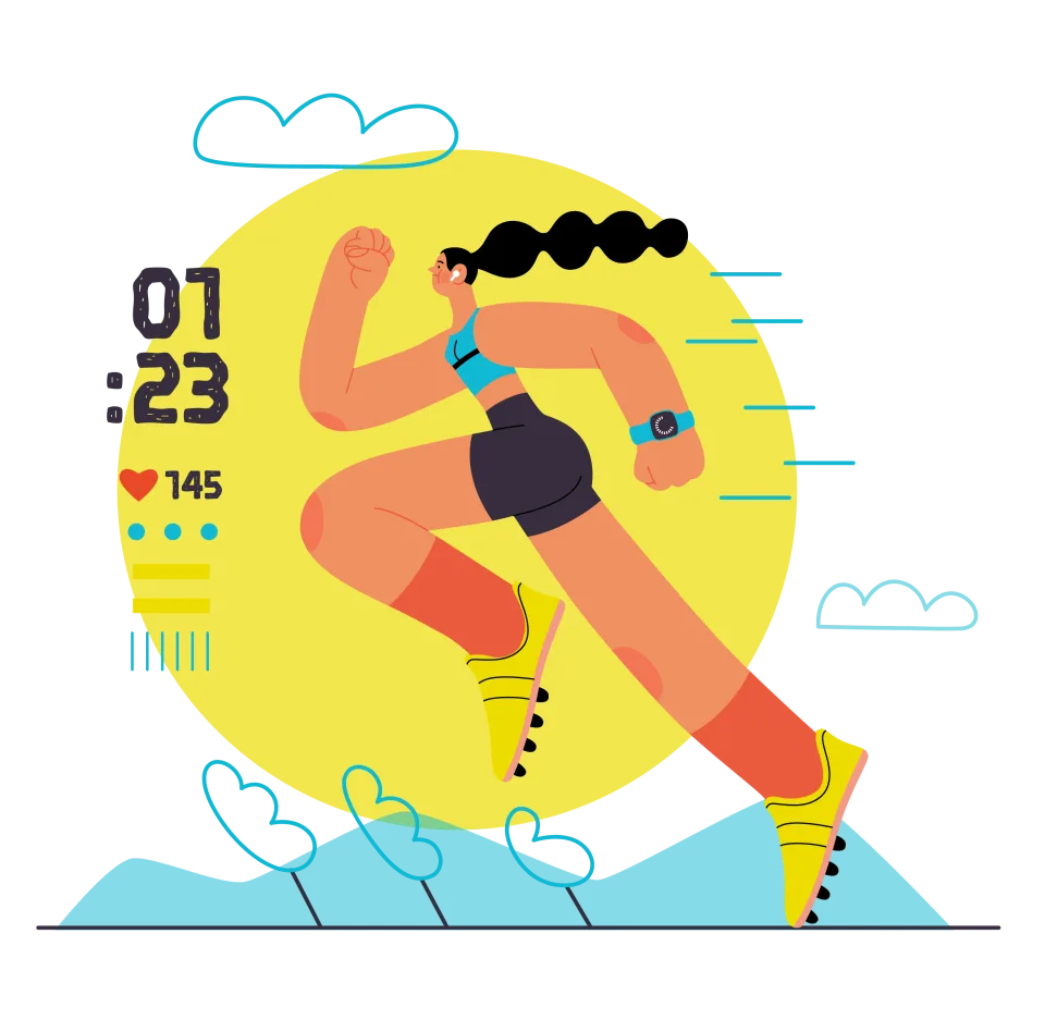 Running Wild Illustration, minimal style, for workout, free illustration