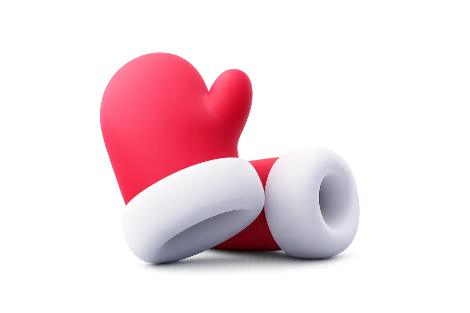 Santa Claus Mittens, 3d style, for christmas, free illustration