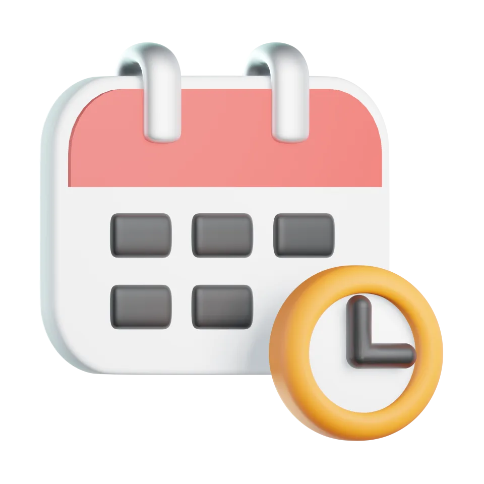 Schedule Icon – 3D, 3d style, for e-commerce, free illustration