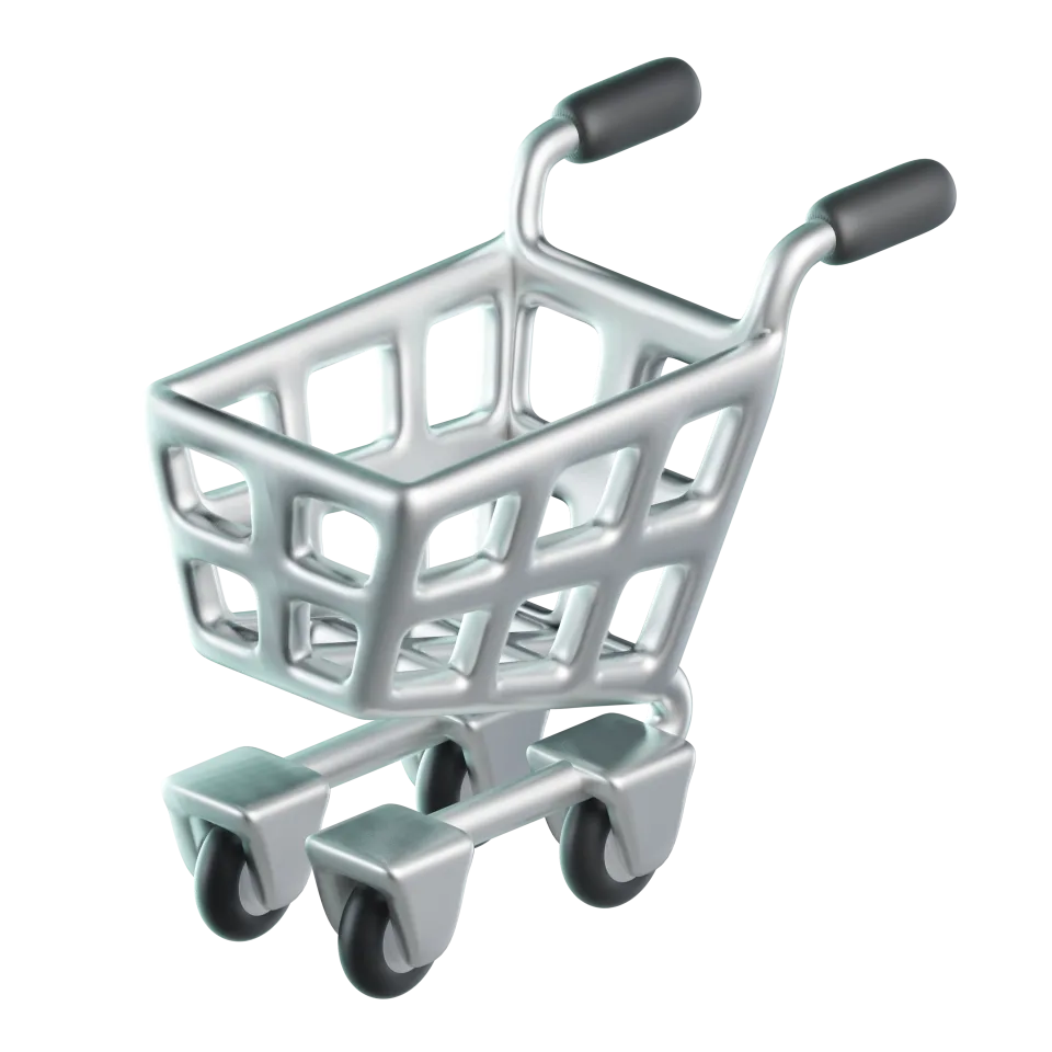 Shopping Cart Icon – 3D, 3d style, for e-commerce, free illustration