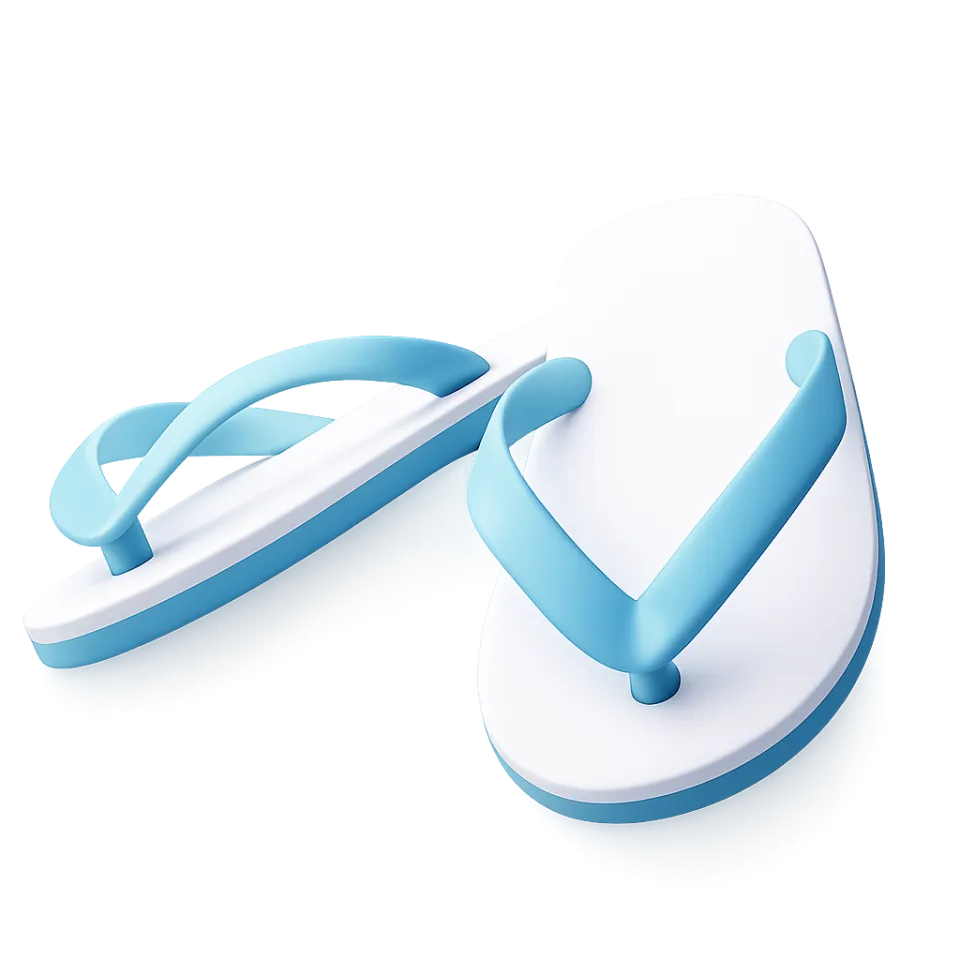 Slippers, 3d style, for travel-lifestyle, free illustration